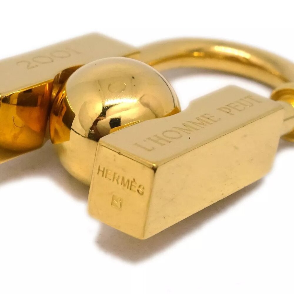 Hermes 2001 Earth Cadena Padlock Gold Small Good XX02108 - Picture 3 of 4
